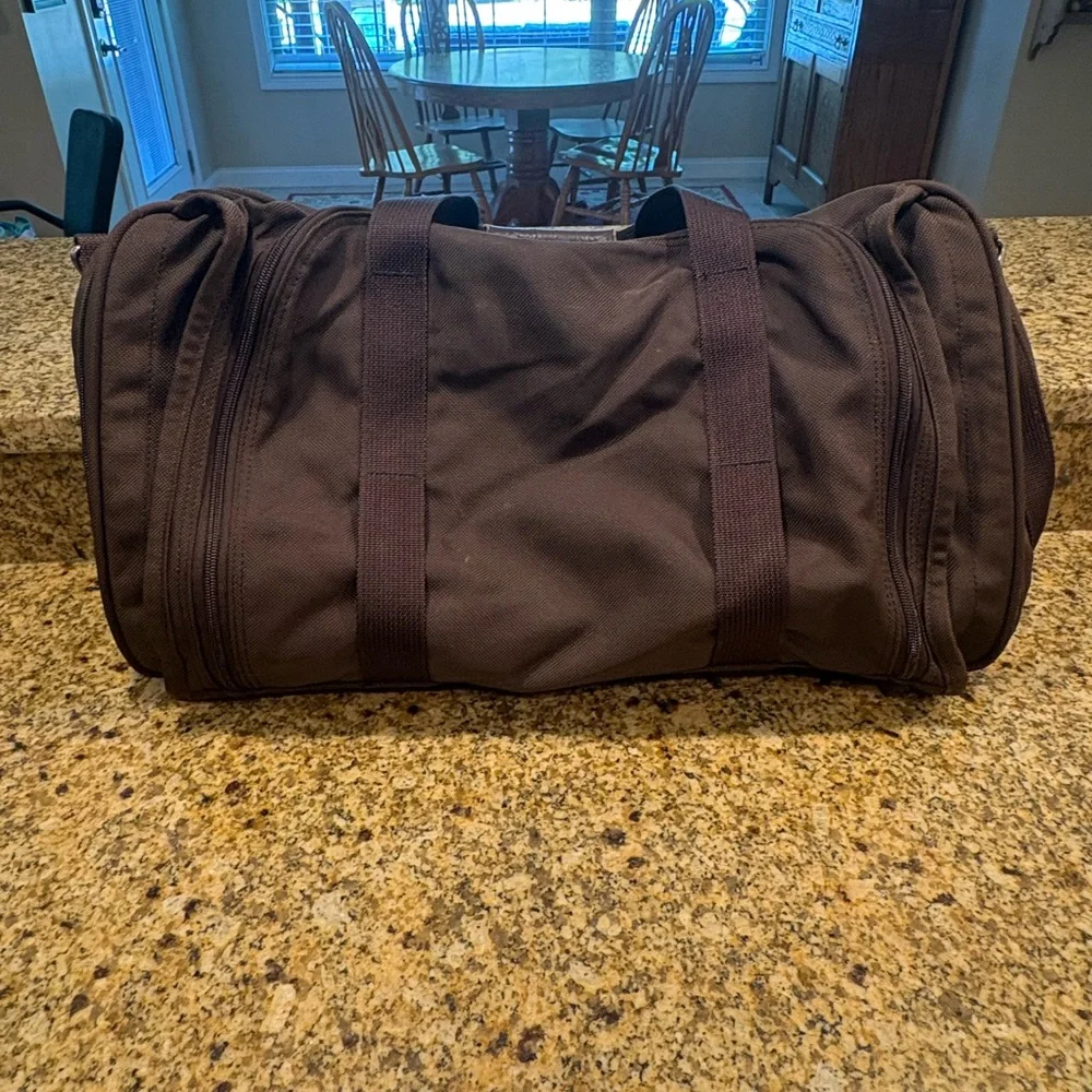 Tumi Vintage Brown Canvas Expandable Large Weekender Carry On Bag Travel 80-90s